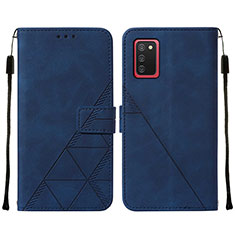 Handytasche Stand Schutzhülle Flip Leder Hülle Y01B für Samsung Galaxy A03s Blau