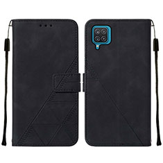 Handytasche Stand Schutzhülle Flip Leder Hülle Y01B für Samsung Galaxy A12 Schwarz