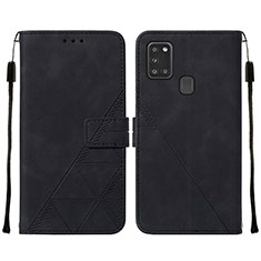 Handytasche Stand Schutzhülle Flip Leder Hülle Y01B für Samsung Galaxy A21s Schwarz