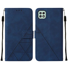 Handytasche Stand Schutzhülle Flip Leder Hülle Y01B für Samsung Galaxy A22 5G Blau