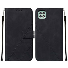 Handytasche Stand Schutzhülle Flip Leder Hülle Y01B für Samsung Galaxy A22 5G Schwarz