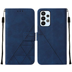 Handytasche Stand Schutzhülle Flip Leder Hülle Y01B für Samsung Galaxy A23 4G Blau