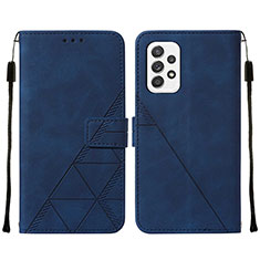 Handytasche Stand Schutzhülle Flip Leder Hülle Y01B für Samsung Galaxy A72 4G Blau