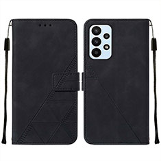 Handytasche Stand Schutzhülle Flip Leder Hülle Y01B für Samsung Galaxy A73 5G Schwarz