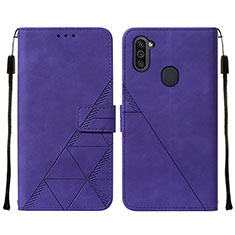 Handytasche Stand Schutzhülle Flip Leder Hülle Y01B für Samsung Galaxy M11 Violett