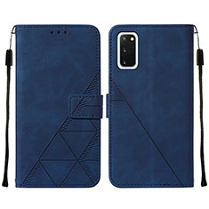 Handytasche Stand Schutzhülle Flip Leder Hülle Y01B für Samsung Galaxy S20 5G Blau