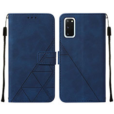 Handytasche Stand Schutzhülle Flip Leder Hülle Y01B für Samsung Galaxy S20 Blau