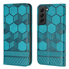 Handytasche Stand Schutzhülle Flip Leder Hülle Y01B für Samsung Galaxy S21 FE 5G Cyan