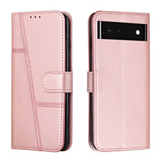 Handytasche Stand Schutzhülle Flip Leder Hülle Y01X für Google Pixel 6 5G Rosegold