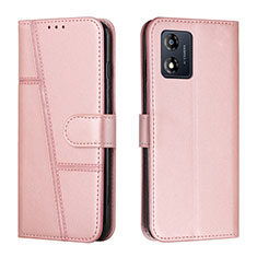 Handytasche Stand Schutzhülle Flip Leder Hülle Y01X für Motorola Moto E13 Rosegold