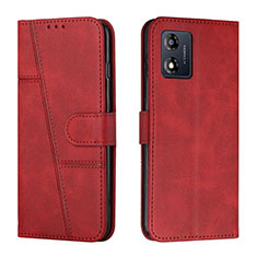 Handytasche Stand Schutzhülle Flip Leder Hülle Y01X für Motorola Moto E13 Rot