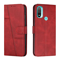 Handytasche Stand Schutzhülle Flip Leder Hülle Y01X für Motorola Moto E20 Rot