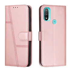 Handytasche Stand Schutzhülle Flip Leder Hülle Y01X für Motorola Moto E30 Rosegold