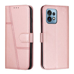 Handytasche Stand Schutzhülle Flip Leder Hülle Y01X für Motorola Moto Edge 40 Pro 5G Rosegold