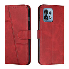 Handytasche Stand Schutzhülle Flip Leder Hülle Y01X für Motorola Moto Edge 40 Pro 5G Rot