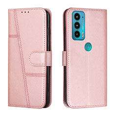 Handytasche Stand Schutzhülle Flip Leder Hülle Y01X für Motorola Moto Edge Lite 5G Rosegold