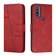 Handytasche Stand Schutzhülle Flip Leder Hülle Y01X für Motorola Moto G Pure Rot