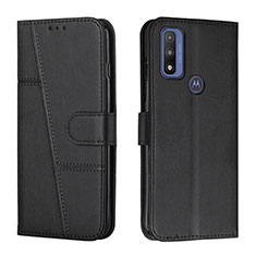 Handytasche Stand Schutzhülle Flip Leder Hülle Y01X für Motorola Moto G Pure Schwarz