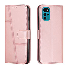 Handytasche Stand Schutzhülle Flip Leder Hülle Y01X für Motorola Moto G22 Rosegold