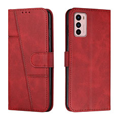 Handytasche Stand Schutzhülle Flip Leder Hülle Y01X für Motorola Moto G42 Rot