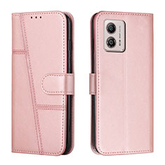 Handytasche Stand Schutzhülle Flip Leder Hülle Y01X für Motorola Moto G53 5G Rosegold