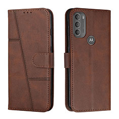 Handytasche Stand Schutzhülle Flip Leder Hülle Y01X für Motorola Moto G71 5G Braun