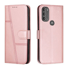 Handytasche Stand Schutzhülle Flip Leder Hülle Y01X für Motorola Moto G71 5G Rosegold