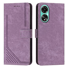 Handytasche Stand Schutzhülle Flip Leder Hülle Y01X für Oppo A38 Violett