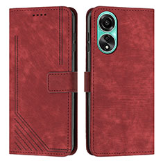 Handytasche Stand Schutzhülle Flip Leder Hülle Y01X für Oppo A58 4G Rot