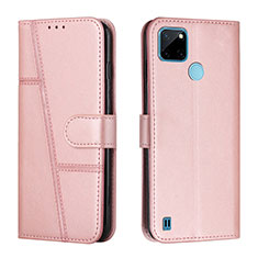 Handytasche Stand Schutzhülle Flip Leder Hülle Y01X für Realme C25Y India Rosegold