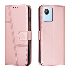 Handytasche Stand Schutzhülle Flip Leder Hülle Y01X für Realme C30 Rosegold