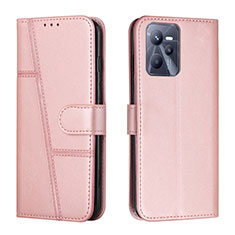 Handytasche Stand Schutzhülle Flip Leder Hülle Y01X für Realme C35 Rosegold