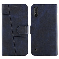 Handytasche Stand Schutzhülle Flip Leder Hülle Y01X für Samsung Galaxy A01 SM-A015 Blau