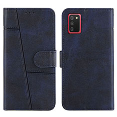 Handytasche Stand Schutzhülle Flip Leder Hülle Y01X für Samsung Galaxy A02s Blau