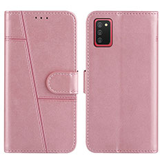 Handytasche Stand Schutzhülle Flip Leder Hülle Y01X für Samsung Galaxy A02s Rosegold