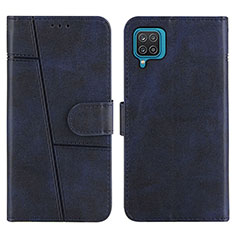 Handytasche Stand Schutzhülle Flip Leder Hülle Y01X für Samsung Galaxy A12 Blau