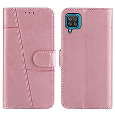 Handytasche Stand Schutzhülle Flip Leder Hülle Y01X für Samsung Galaxy A12 Rosegold