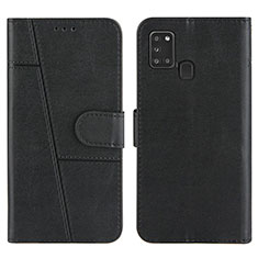 Handytasche Stand Schutzhülle Flip Leder Hülle Y01X für Samsung Galaxy A21s Schwarz