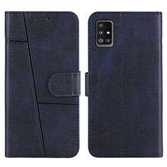 Handytasche Stand Schutzhülle Flip Leder Hülle Y01X für Samsung Galaxy A51 4G Blau