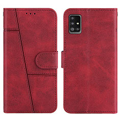Handytasche Stand Schutzhülle Flip Leder Hülle Y01X für Samsung Galaxy A51 4G Rot
