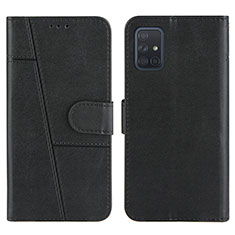 Handytasche Stand Schutzhülle Flip Leder Hülle Y01X für Samsung Galaxy A71 4G A715 Schwarz