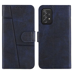 Handytasche Stand Schutzhülle Flip Leder Hülle Y01X für Samsung Galaxy A72 4G Blau