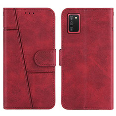 Handytasche Stand Schutzhülle Flip Leder Hülle Y01X für Samsung Galaxy F02S SM-E025F Rot