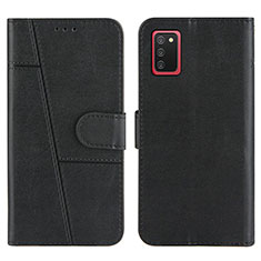 Handytasche Stand Schutzhülle Flip Leder Hülle Y01X für Samsung Galaxy F02S SM-E025F Schwarz