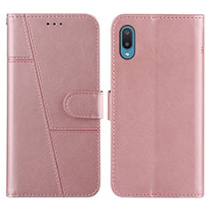 Handytasche Stand Schutzhülle Flip Leder Hülle Y01X für Samsung Galaxy M02 Rosegold