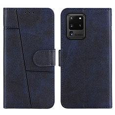 Handytasche Stand Schutzhülle Flip Leder Hülle Y01X für Samsung Galaxy S20 Ultra 5G Blau