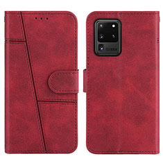 Handytasche Stand Schutzhülle Flip Leder Hülle Y01X für Samsung Galaxy S20 Ultra 5G Rot