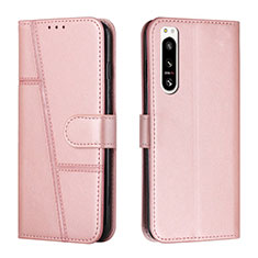 Handytasche Stand Schutzhülle Flip Leder Hülle Y01X für Sony Xperia 5 IV Rosegold