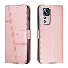 Handytasche Stand Schutzhülle Flip Leder Hülle Y01X für Xiaomi Mi 12T Pro 5G Rosegold