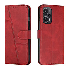 Handytasche Stand Schutzhülle Flip Leder Hülle Y01X für Xiaomi Poco F5 5G Rot